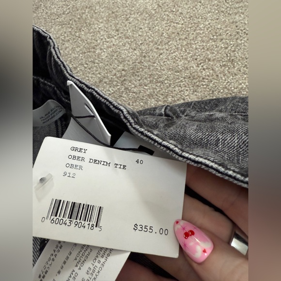 IRO - Ober Denim Paperbag Shorts - size 40, US size 8 - Dark Grey Wash - NWT - Picture 5 of 15